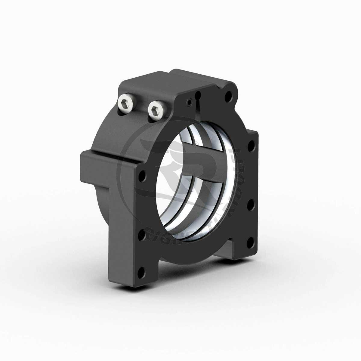 Double Aluminium Bearing Carrier 40-50mm 4 Bolt - Right -Black